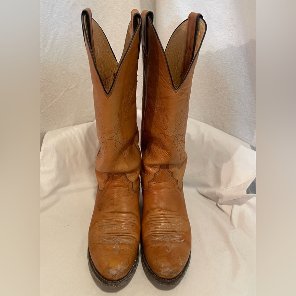 Women’s Justin Boots Tan Leather Western Cowboy Boots